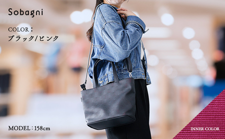 Sobagni　TRICK TOTE ファッション カバン バッグ かばん トートバッグ  ブラック/ピンク