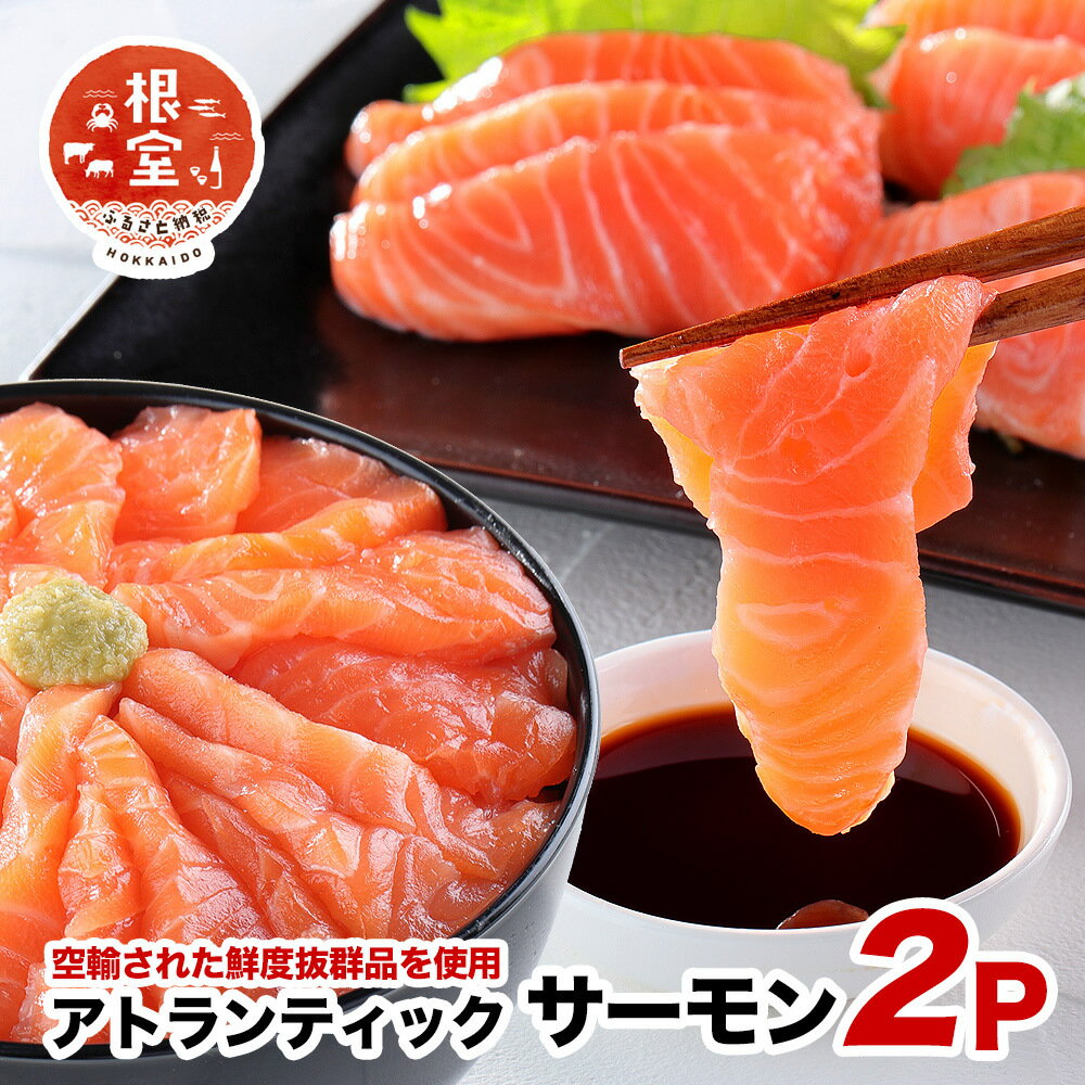 【ふるさと納税】 [生食可]アトランティックサーモン2P(計400g〜500g前後） G-24001