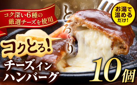 ハンバーグ チーズインハンバーグ 10個 湯せん で 温めるだけ デミグラス 《7-14日以内に出荷予定(土日祝除く)》 簡単 調理 惣菜 冷凍 牛 湯煎 人気 子供 こども 小分け チーズ ふるさと納税 熊本県 玉東町｜人気ハンバーグ 大人気返礼品 ブランドハンバーグ 玉東町ハンバーグ 特産ハンバーグ 