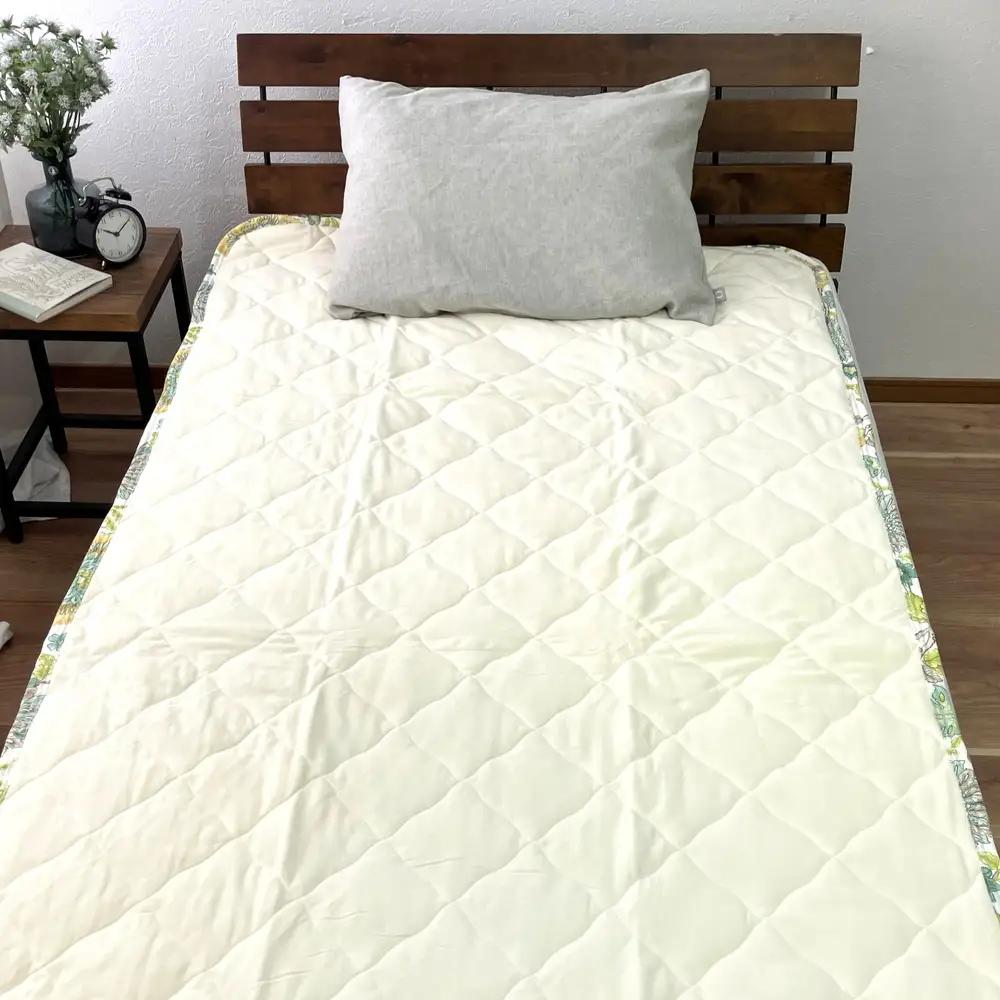 【訳あり 数量限定】ガーゼプリント 敷パッド 1枚 【ダブル】120×205cm ベージュ SH-3116PW