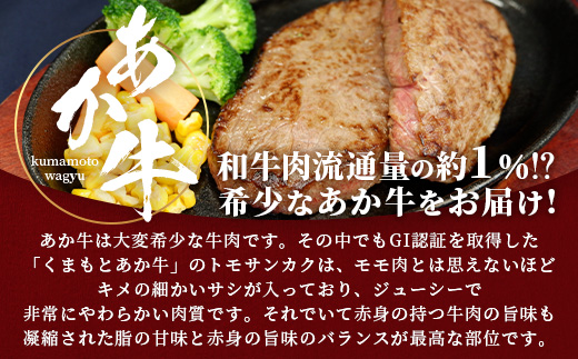 【年内お届け】【GI認証】くまもとあか牛 トモサンカク 120g×4枚【合計 480g】 ※12月18日～28日発送※  年内発送 年内配送 クリスマス