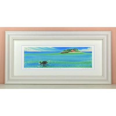 ふるさと納税 川口市 栗乃木ハルミ版画額装品「honu2」