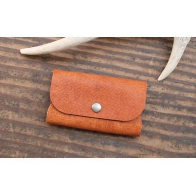 ふるさと納税 対馬市 【対馬のイノシシ革】名刺入れ(キャメル)