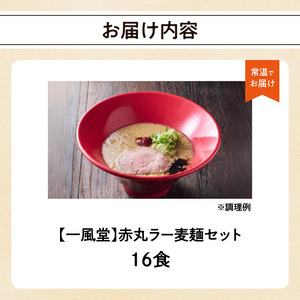 【豚骨ラーメンセット】一風堂博多とんこつラーメン赤丸新味（16人前） 博多 豚骨ラーメン 16人前 濃厚 辛味噌 麺 一風堂 ご当地ラーメン 福岡県 八女市 072-350