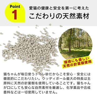 ウッディボール 無香 7.5L×3袋セット _ 木粉 猫砂 7.5L × 3袋 セット セット内容 猫用 固まる 燃やせる 小さな丸つぶ オシャレ 清潔トイレ 優れた消臭 抗菌効果 処理 簡単 愛猫 