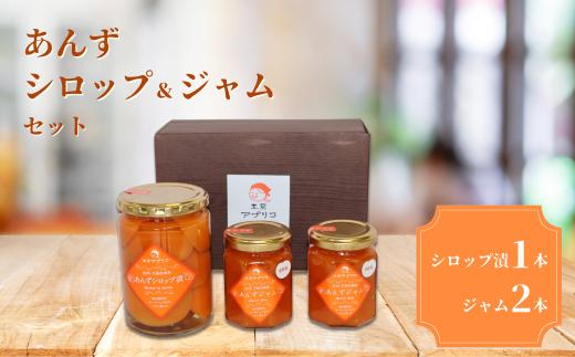 あんず シロップ漬け 1本＆ジャム 2本 セット｜ 杏子 アンズ 杏  詰合せ 詰合わせ 詰め合わせ つめあわせ 食べ比べ 朝食 軽食 おやつ 千曲市 長野県産 信州