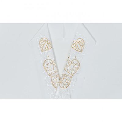 ふるさと納税 伊丹市 半衿　あおいの柄　刺繍　白地に白と金の糸 [54030221] |  | 01