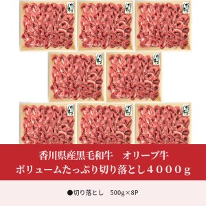 香川県産黒毛和牛 オリーブ牛たっぷり切り落とし４０００ｇ_M04-0091