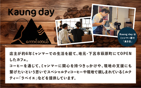 「Kaung day」ミャンマースペシャルティコーヒー豆 2種セット（ウォッシュド・中深煎り　/　ナチュラル・中煎り（各100g））（豆）コーヒー 珈琲 コーヒー豆 カウンデー【98-1】スペシャルテ