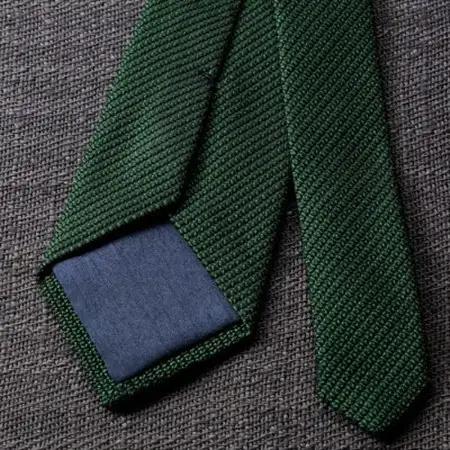 【手織りネクタイ】グリーン フレスコタイ kuskafabric  京都・丹後のシルク織物_装飾品・工芸品 ネクタイ・ベルト 服飾小物 _【1080336】