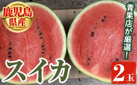 ＜2025年6月中旬以降順次発送予定＞鹿児島県産 スイカ(2玉) 国産 果物 スイカ すいか 西瓜 ジュース スムージー 祭ばやし 縞王 紅まくら 黒小玉スイカ 期間限定【松永青果】a-24-58-z