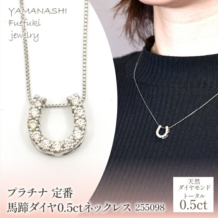 【ふるさと納税】プラチナ 定番 馬蹄 ダイヤ 0.5ct ネックレス 255098 ふるさと納税 人気 おすすめ ランキング アクセサリー ネックレス ペンダント 宝石 ジュエリー 高級 記念日 プレゼント 山梨県 笛吹市 送料無料 218-190
