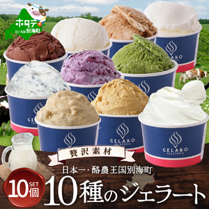 贅沢素材・10種のジェラート（ あいす アイス ジェラート 北海道 別海町 人気 ふるさと納税 ）