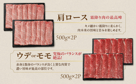 【7月末までにお届け】畜産農家応援! 宮崎牛スライス2種セット500g×4パック+豚肉ハンバーグ100g×4個_32-N201-ESH_(都城市) 宮崎県産宮崎牛 肩ローススライス 宮崎牛ウデ又はモモ