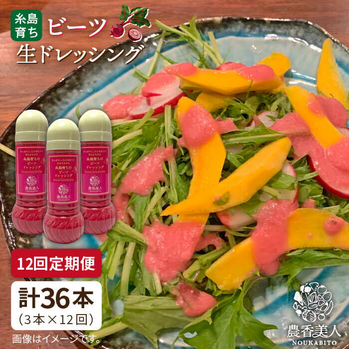 【ふるさと納税】【全12回定期便】糸島そだちのビーツドレッシング×3本セット糸島市 / 農香美人 [AAG032] 134000円
