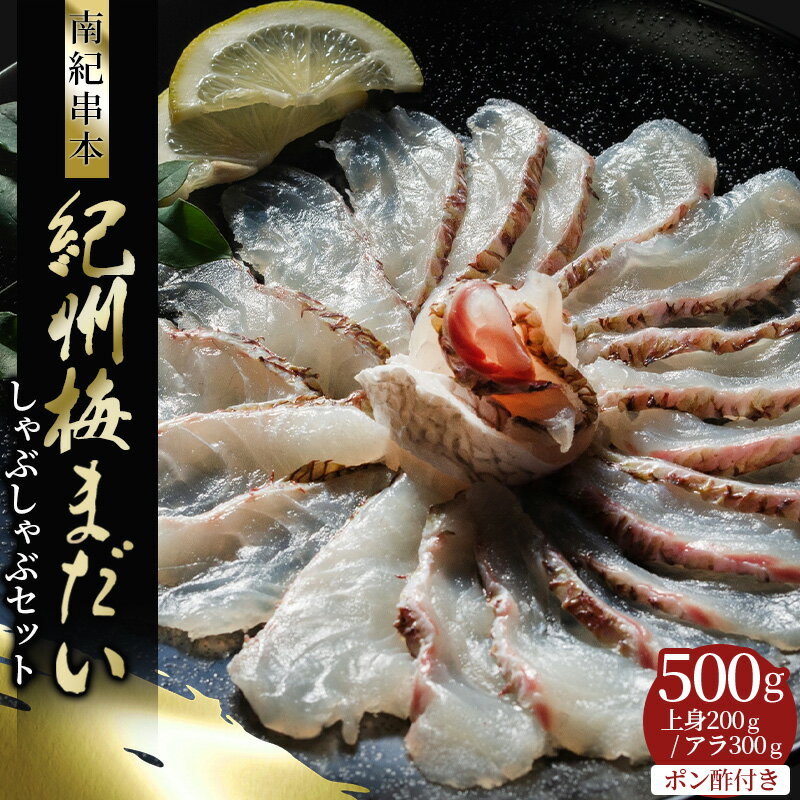 【ふるさと納税】岩谷水産 紀州梅まだい しゃぶしゃぶセット 500g（じゃばらポン酢付き） / 鯛 真鯛 鯛しゃぶ 梅真鯛 梅まだい タイ しゃぶしゃぶ 魚貝 海鮮 お刺身 刺身