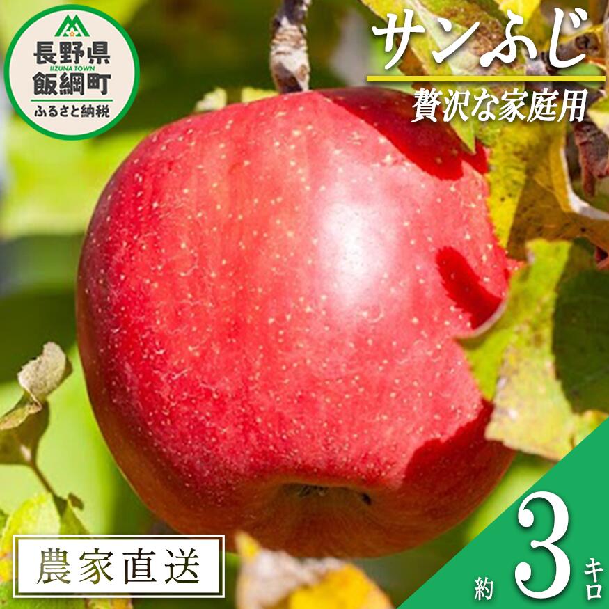 【ふるさと納税】りんご サンふじ 3kg 贅沢な家庭用 松澤農園 沖縄へは配送不可 〔 果物 フルーツ 林檎 長野 予約 農家直送 3キロ 10000円 〕【令和7年度収穫分】 発送：2025年11月下旬〜