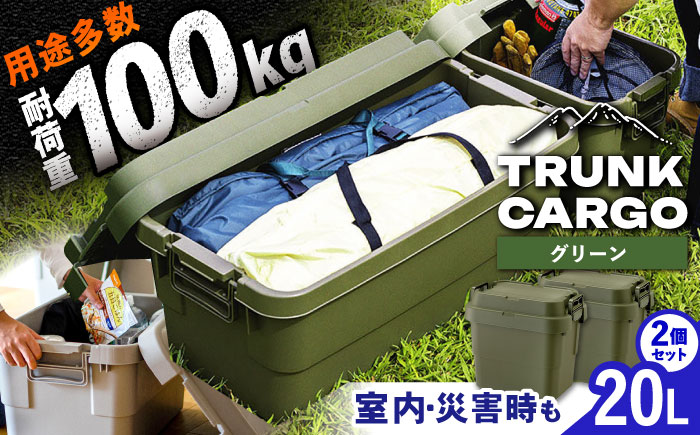 トランクカーゴ グリーン SSサイズ 2個組 キャンプ ボックス 収納 アウトドア / 恵那市 / 東谷株式会社　明智流通センター [AUAD025]