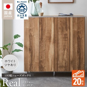 シューズボックス 【リアル 100 LO】 ホワイト つや有_シューズボックス リアル 100 LO 大川家具 ホワイト つや有 靴箱 靴 収納 可動棚 お洒落 国内製造 お取り寄せ 福岡県 久留米市 送料無料_Qd063-01