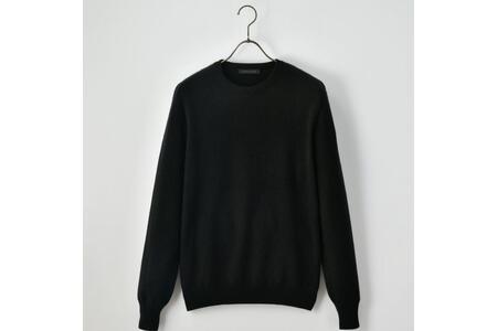 ベビーカシミヤ　クルーネック　メンズ　Lサイズ　【ブラック】 【178001-3】 ｶｼﾐﾔ 天然素材 ｾｰﾀｰ 服 国産 国内製造 ﾍﾞﾋﾞｰｶｼﾐﾔ