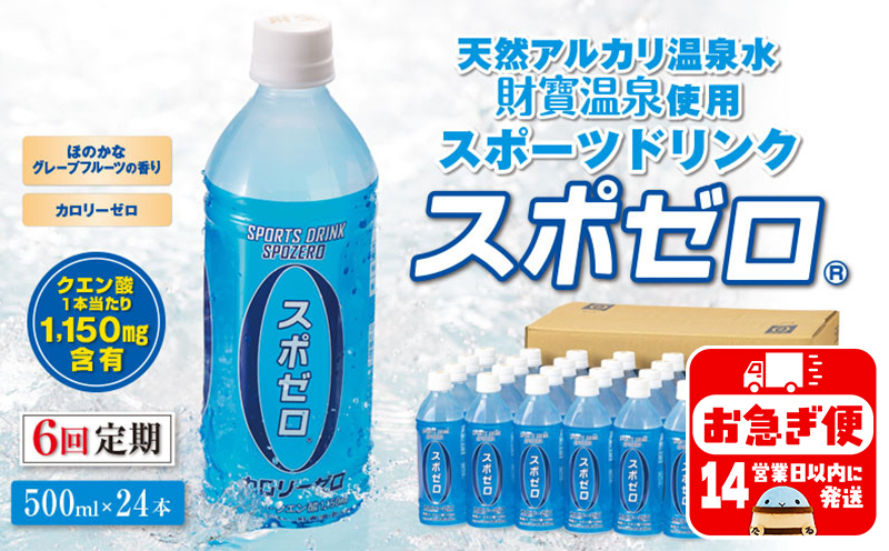 E5-2263／【6回定期】 財寶温泉 スポーツドリンク ペットボトル 500ml×24本