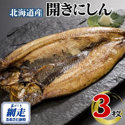 ふるさと納税 網走市 北海道産・北海道網走加工　にしん一夜干し(冷凍・1枚真空パック)　3枚セット