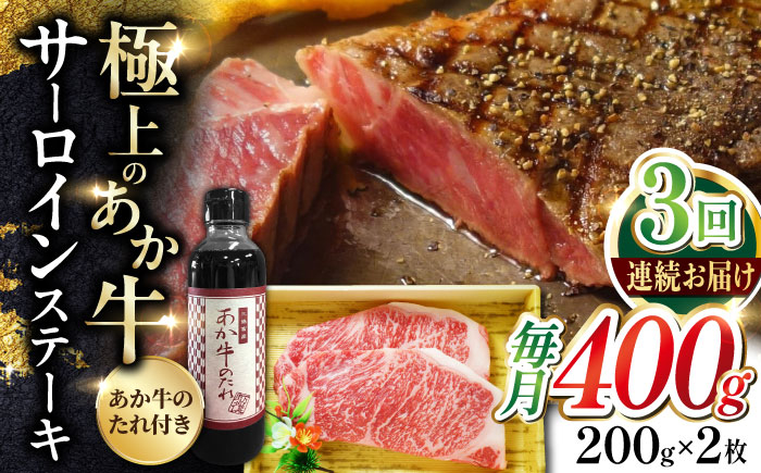 
【全3回定期便】熊本県産 あか牛 サーロインステーキセット 計400g ( 200g × 2枚 ) 冷凍 専用タレ付き あか牛のたれ付き 熊本和牛【有限会社 三協畜産】[YCG062] 90000 90,000 90000円 90,000円 9万円
