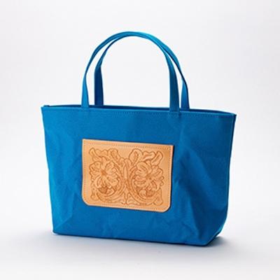 ふるさと納税 新庄市 クラフトポケット付き帆布手提げ【ブルー】8号