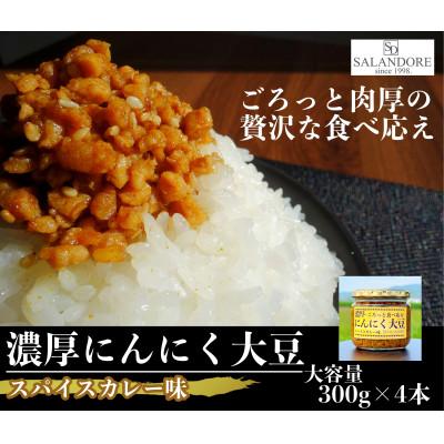 ふるさと納税 朝倉市 濃厚にんにく大豆_スパイスカレー味_300g×4本セット