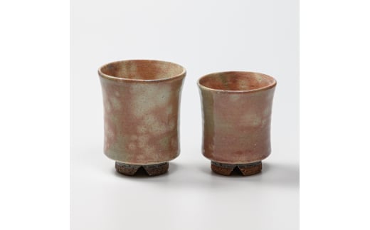 伝統的工芸品 萩焼　夫婦湯呑（御本手端反）・木箱入り　｜HG000750