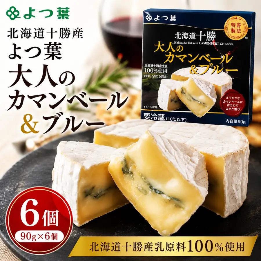 北海道十勝産 よつ葉大人のカマンベール＆ブルー6個 【  チーズ 贈答  ギフト セット  送料無料 】 SKA033