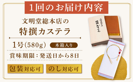 【3回定期便】【木箱】特撰カステラ580g[EAK002]カステラ