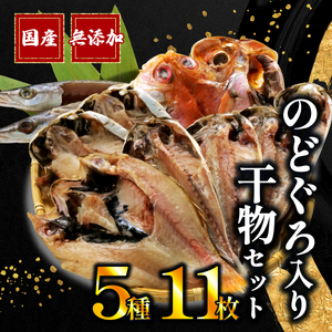 国産干物 5種 11枚 詰め合わせ 無添加 干物