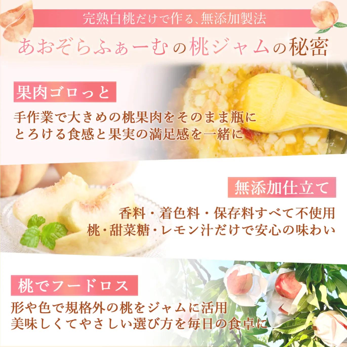 農家のこだわり桃ジャム 添加物不使用・おうち用パウチ お試し桃ジャム　2個 【aozf009】