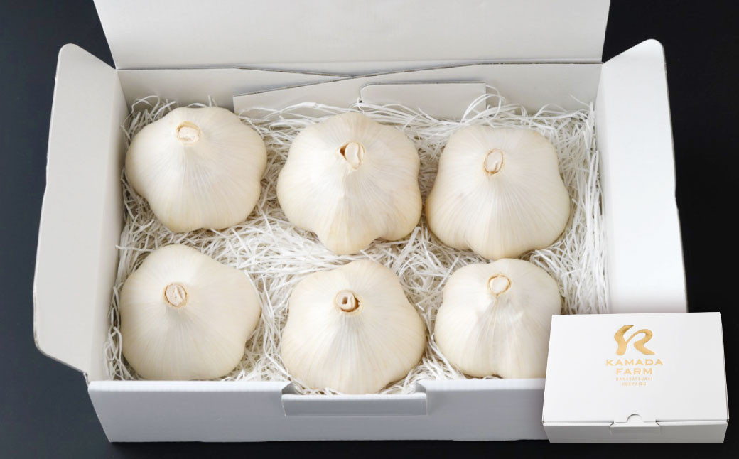 芳醇な香りと上質な風味を探求！北海道 十勝 中札内村 鎌田農園の至高にんにく 大玉 （Lサイズ） 6個入り