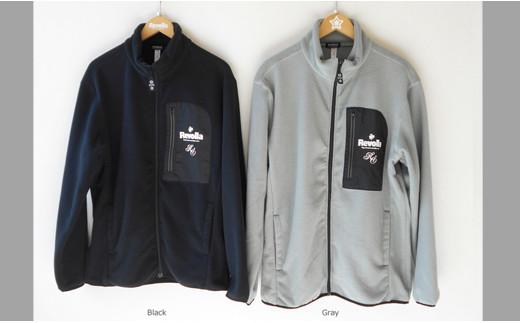 005-104　【ブラック・L】ポケットロゴ　フリースジャケット　男女兼用