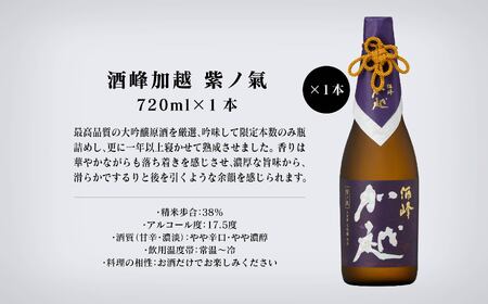 【酔いを楽しむ】酒峰加越(朱ノ吟・黒ノ滴・紫ノ氣)大吟醸720mL 3本セット 060012