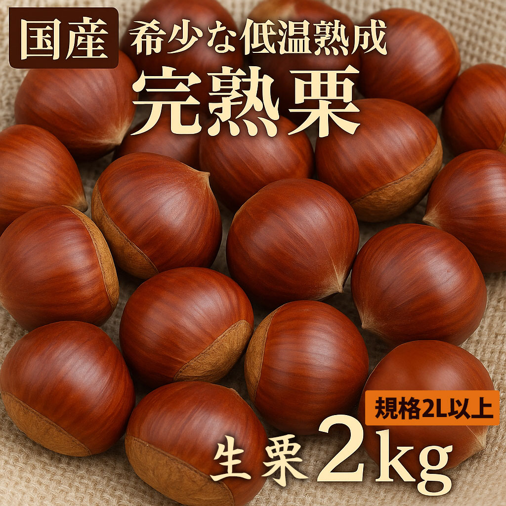 【ふるさと納税】 栗 生栗 期間限定 数量限定 先行予約 『さぬき山都の低温熟成 完熟栗 2Lサイズ以上 約2kg 』 [ 栗ごはん 秋の味覚 くり クリ 大粒 栽培 厳選 糖度 選別 グルメ お取り寄せ おいしい 三豊市 香川県 みとよ 20,000円 台 送料無料 さぬき山都 ]