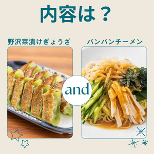 野沢菜漬けぎょうざ1袋・バンバンチーメン2袋セット/ テンホウ [21-49]