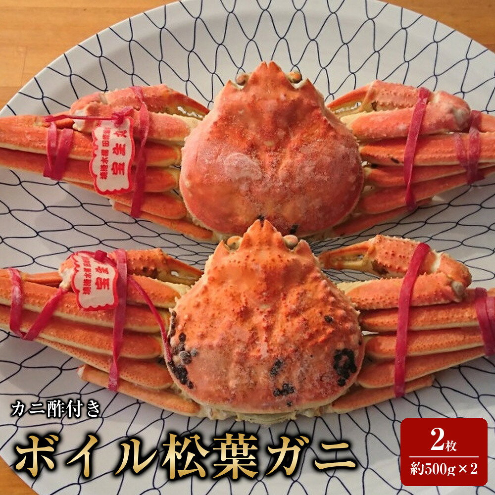 【ふるさと納税】カニ 松葉ガニ ボイル 冷凍 カニ酢付き 2枚(約500g×2)