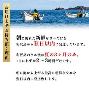 利尻島産 塩水 生うに ばふんうに90g×1 ■2025年6月より順次出荷■ 先行受付 ウニ 利尻 