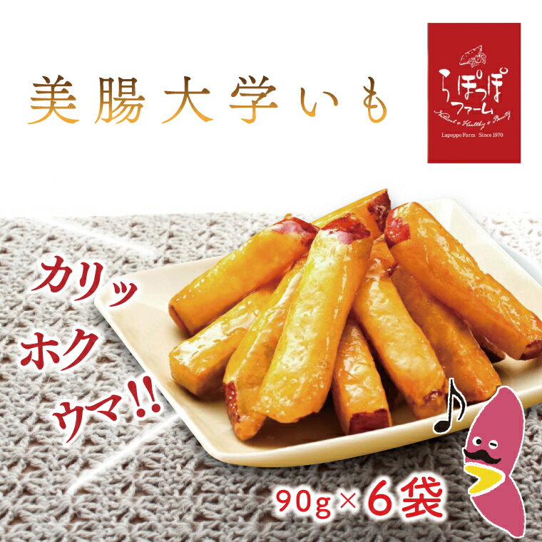 【ふるさと納税】らぽっぽファーム　美腸大学いも　90g×6袋｜さつまいも 大学芋 芋 サツマイモ だいがくいも スイーツ お菓子 冷凍 美腸大学芋 人気 送料無料 茨城県 行方市 らぽっぽファーム(CQ-14)