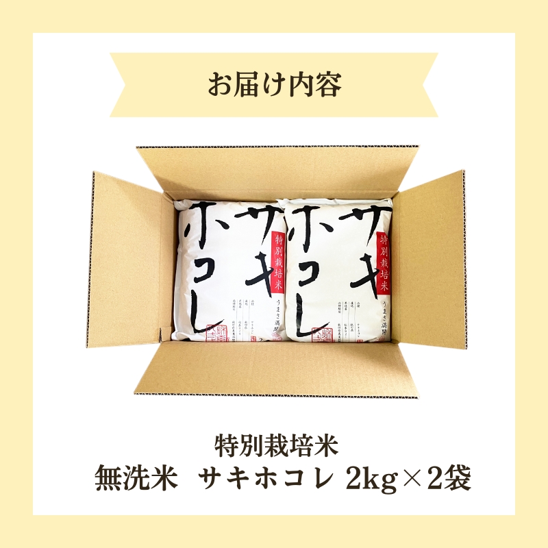 新米予約 《定期便7ヵ月》【無洗米】特別栽培米サキホコレ4kg×7回 合計28kg 令和7年産 秋田県 にかほ市 お米 米 こめ