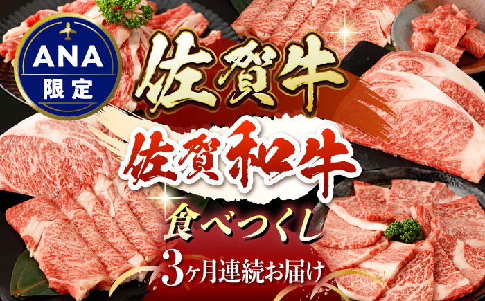 【ANA限定】【3回定期便】佐賀牛・佐賀和牛 食べつくし定期便 プレミアムコース【一ノ瀬畜産】 [NAC205]