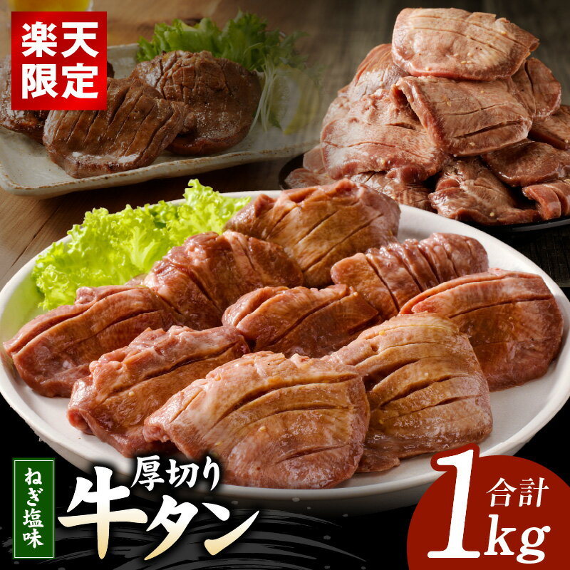 【ふるさと納税】【楽天限定】【訳あり】 厚切り 牛たん 1kg ねぎ塩味付け 小分け 500g×2P スライス焼肉用 塩タレ ねぎ塩 焼くだけ 味付け肉 簡単調理 隠し包丁 おかず おつまみ BBQ 焼肉 肉 食品 大阪府 泉佐野市 送料無料 肉の泉佐野