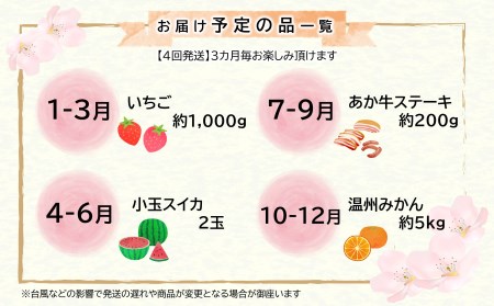 【定期便４回】支援企画！くまもと生産農家応援 定期便 ！ 肉 野菜 フルーツ