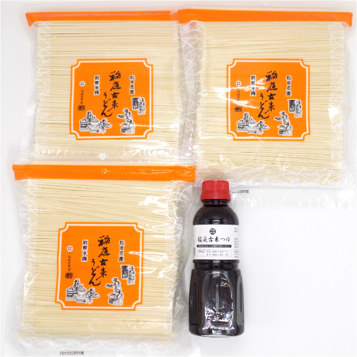 
稲庭古来うどん　2,400gチャック付・つゆ付[B5-1403]
