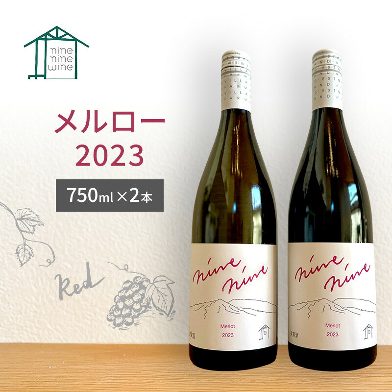 【ふるさと納税】赤ワイン2本セット　Merlot／メルロー 2023　長野　信州　小諸市ワイン　赤ワイン