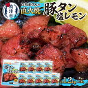 【ふるさと納税】 豚 タン 冷凍 おつまみ 塩レモン味 キャンプ アウトドア BBQ 簡単 便利 時短 焼津 120g×10袋 直火焼 肉 a10-926