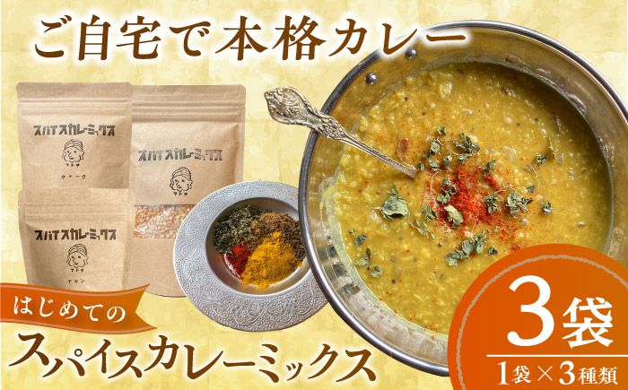 はじめてのスパイスカレーミックス 3種 ／ スパイス カレー粉 香辛料 内子町 四国 愛媛県 【atochi】 [BKBS003]